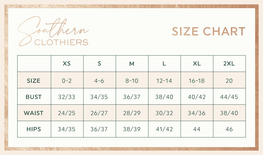 Sizing & Models Southern Clothiers