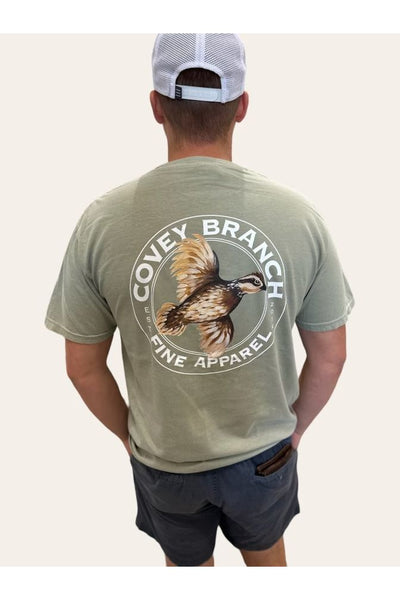 Covey Branch S/S Circle Logo Pocket Tee: Khaki – Southern Clothiers