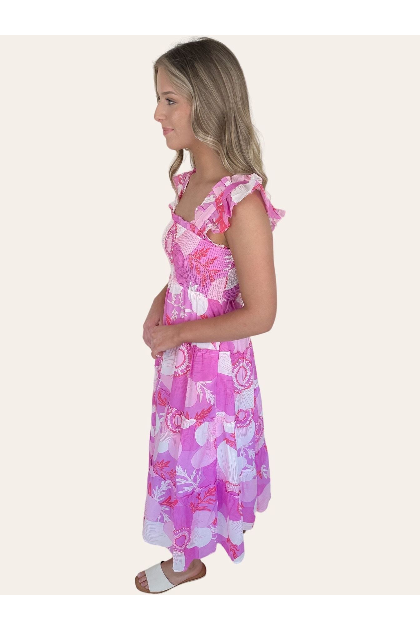 The Maisie Ruffle Strap Midi Dress