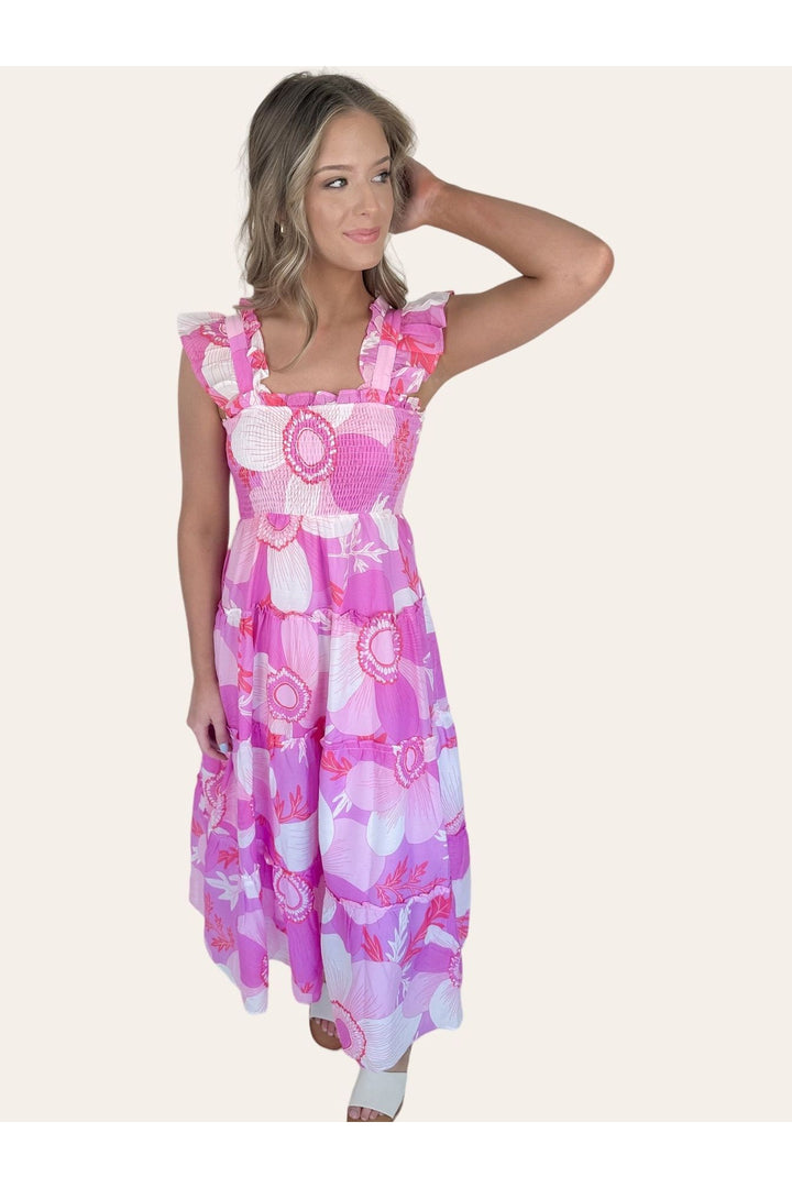 The Maisie Ruffle Strap Midi Dress