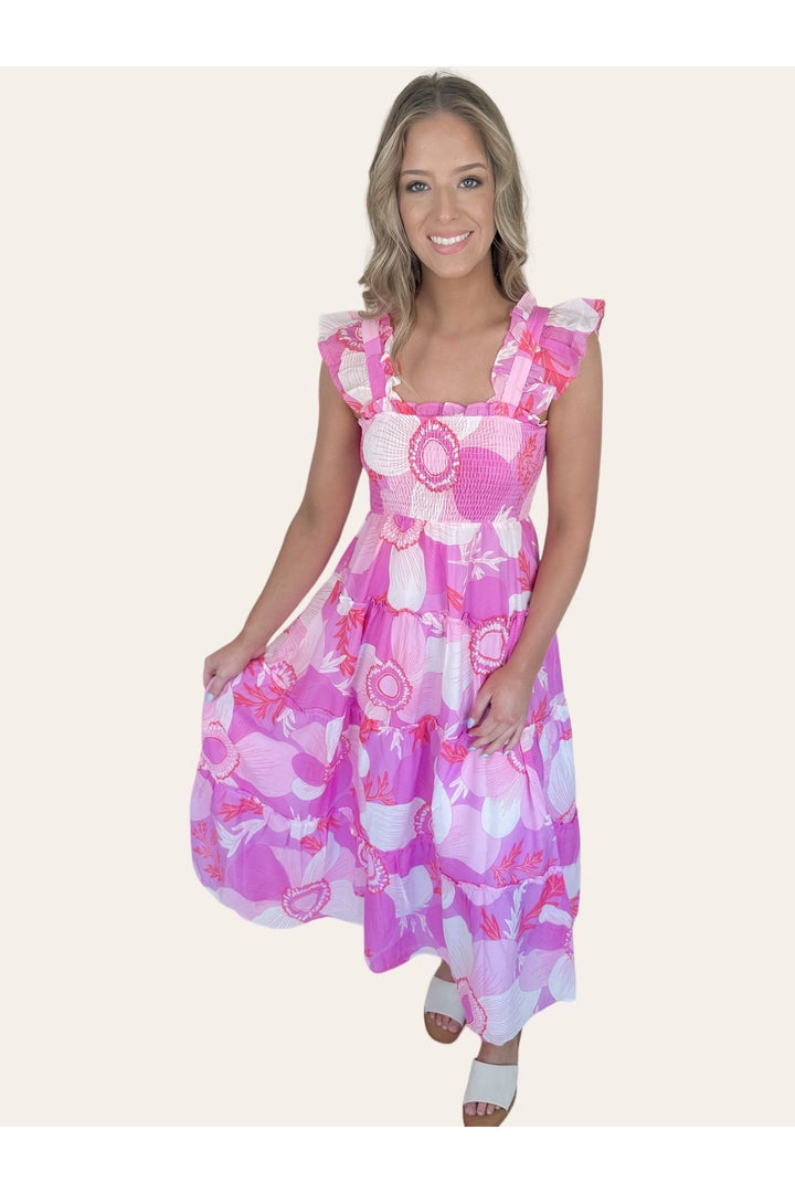 The Maisie Ruffle Strap Midi Dress